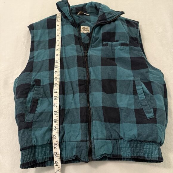 Vintage Y2k Ozark Trail Flannel Plaid Insulated Zip Vest Jacket Outdoor Large - Picture 6 of 10